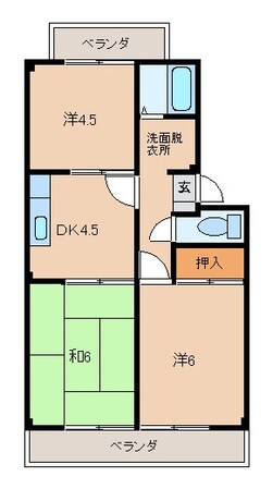 エレガントハイツ岩出の物件間取画像